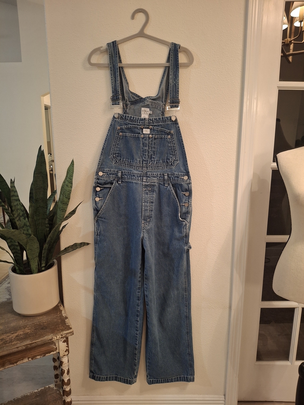 Vintage 90s Calvin Klein Light Blue Denim Women's Overalls